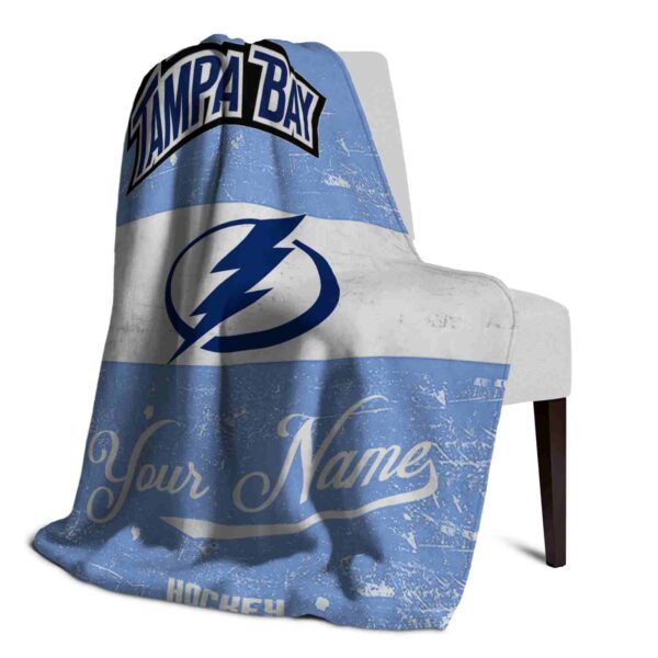 custom tampa bay lightning grunge texture blue white blanket top rated