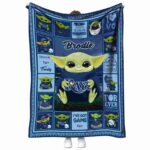 custom tampa bay rays baby yoda navy blanket best selling