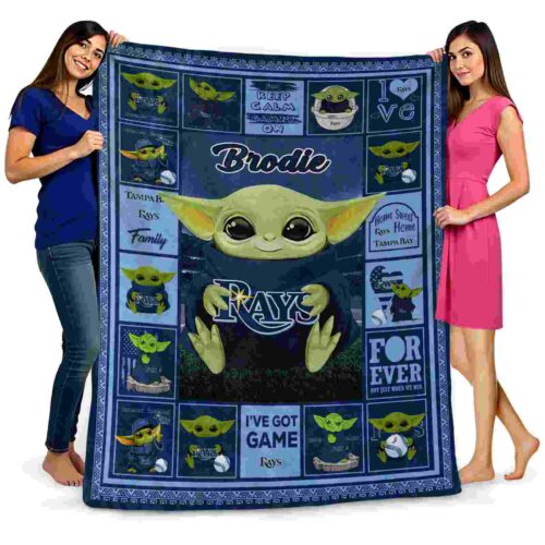 custom tampa bay rays baby yoda navy blanket fashion forward