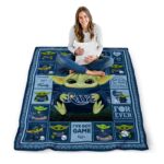 custom tampa bay rays baby yoda navy blanket best selling