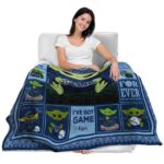 custom tampa bay rays baby yoda navy blanket best selling