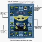 custom tampa bay rays baby yoda navy blanket best selling