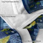 custom tampa bay rays baby yoda navy blanket best selling