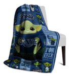 custom tampa bay rays baby yoda navy blanket best selling