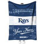 custom tampa bay rays grunge texture navy white blanket best selling