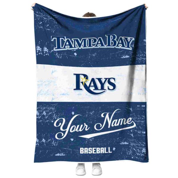 custom tampa bay rays grunge texture navy white blanket best selling