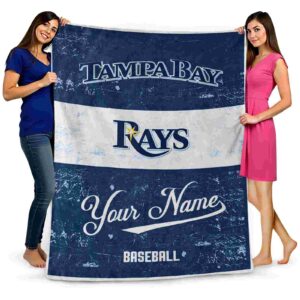 custom tampa bay rays grunge texture navy white blanket fashion forward