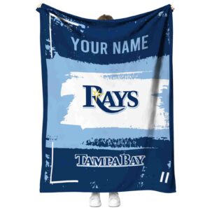 custom tampa bay rays paint strokes navy white blanket best selling