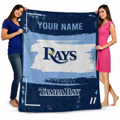 custom tampa bay rays paint strokes navy white blanket fashion forward