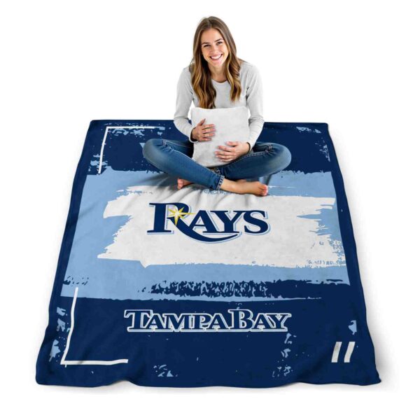 custom tampa bay rays paint strokes navy white blanket high quality