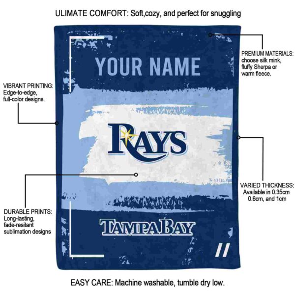custom tampa bay rays paint strokes navy white blanket new arrival