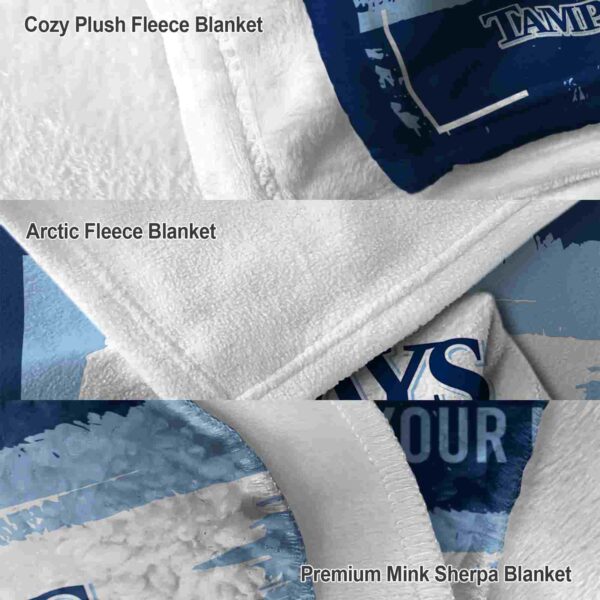 custom tampa bay rays paint strokes navy white blanket premium grade