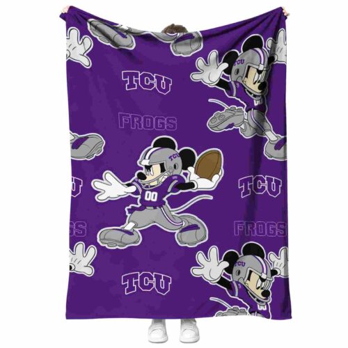 custom tcu horned frogs mickey purple blanket best selling