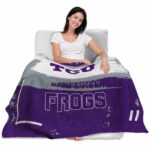 custom tcu horned frogs paint strokes purple white blanket best selling