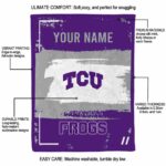 custom tcu horned frogs paint strokes purple white blanket best selling
