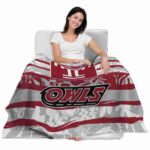 custom temple owls floral stripes red white blanket best selling