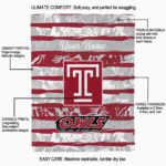 custom temple owls floral stripes red white blanket best selling