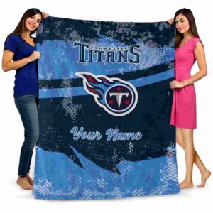 custom tennessee titans grunge streaks navy blanket fashion forward