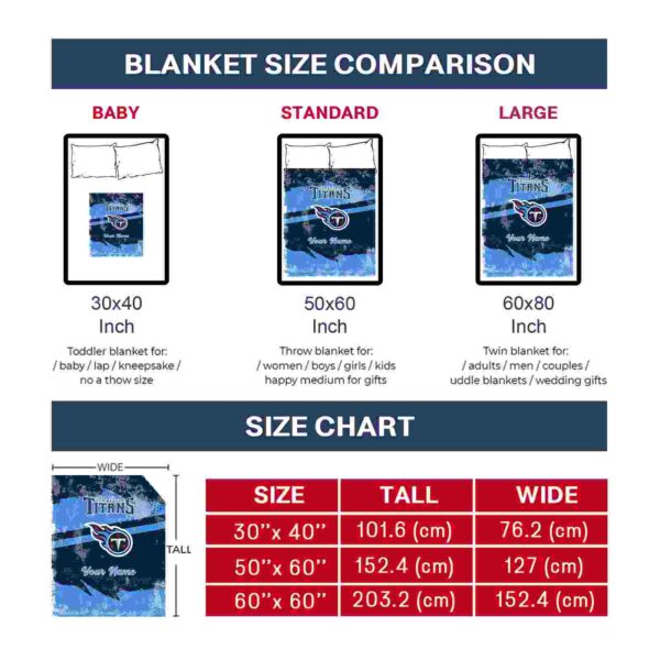 custom tennessee titans grunge streaks navy blanket trendy
