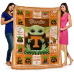 custom tennessee volunteers baby yoda orange blanket best selling