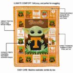 custom tennessee volunteers baby yoda orange blanket best selling
