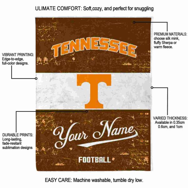 custom tennessee volunteers grunge texture orange white blanket new arrival