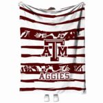 custom texas am aggies floral stripes maroon white blanket best selling