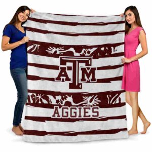 custom texas am aggies floral stripes maroon white blanket fashion forward