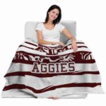 custom texas am aggies floral stripes maroon white blanket best selling