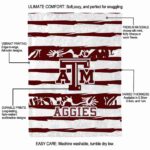 custom texas am aggies floral stripes maroon white blanket best selling