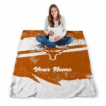 custom texas longhorns grunge streaks orange blanket best selling