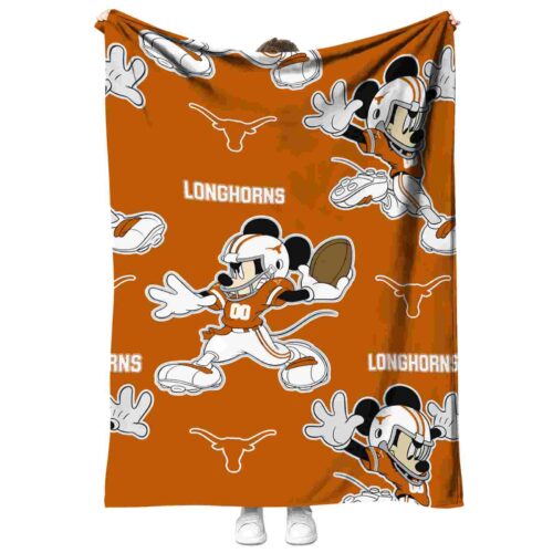 custom texas longhorns mickey orange blanket best selling