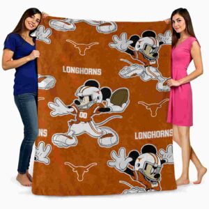 custom texas longhorns mickey orange blanket fashion forward