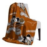 custom texas longhorns mickey orange blanket best selling
