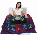 custom texas rangers baby yoda blue blanket latest model