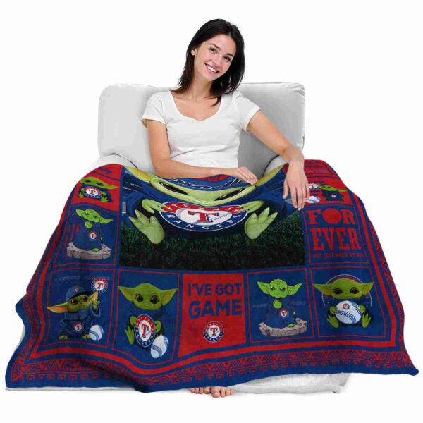 custom texas rangers baby yoda blue blanket latest model