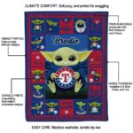 custom texas rangers baby yoda blue blanket new arrival