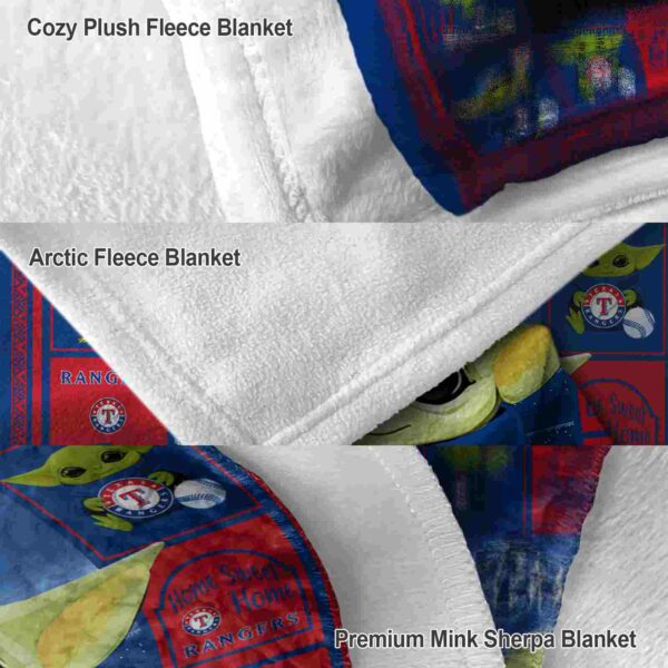 custom texas rangers baby yoda blue blanket premium grade