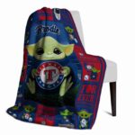 custom texas rangers baby yoda blue blanket top rated