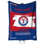 custom texas rangers paint strokes blue white blanket best selling