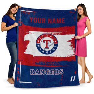 custom texas rangers paint strokes blue white blanket fashion forward