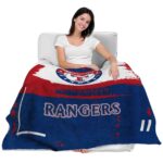 custom texas rangers paint strokes blue white blanket best selling