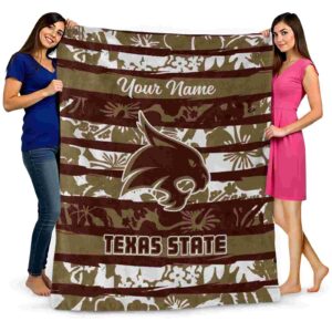 custom texas state bobcats floral stripes maroon white blanket fashion forward