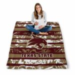 custom texas state bobcats floral stripes maroon white blanket best selling