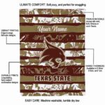 custom texas state bobcats floral stripes maroon white blanket best selling