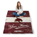 custom texas state bobcats grunge texture maroon white blanket best selling