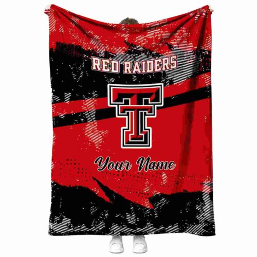 custom texas tech red raiders grunge streaks red blanket best selling