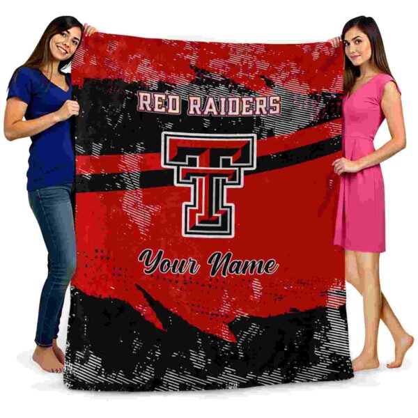 custom texas tech red raiders grunge streaks red blanket fashion forward
