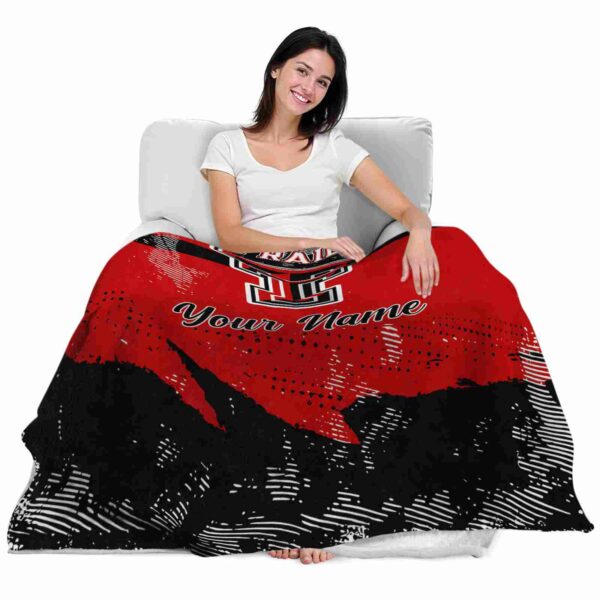 custom texas tech red raiders grunge streaks red blanket latest model