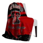 custom texas tech red raiders grunge streaks red blanket top rated